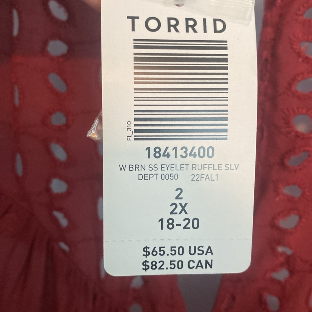 Torrid Eyelet Ruffle Sleeve Top - Picture 8 of 10